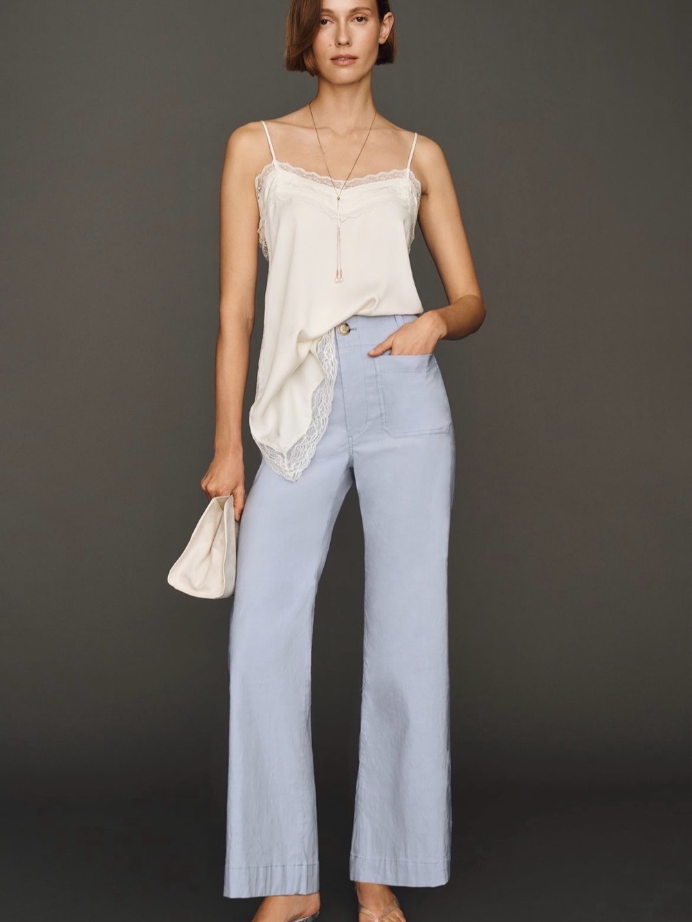 Anthropologie Light Blue Wide-Leg Pants